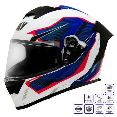 GP MY HELMET MKS001-WBR Yarış Spoiler Güneş Vizörlü Şeffaf Full Face Motosiklet Kaskı
