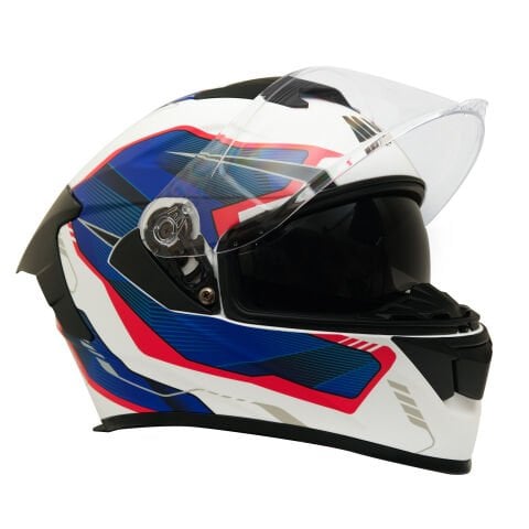 GP MY HELMET MKS001-WBR Yarış Spoiler Güneş Vizörlü Şeffaf Full Face Motosiklet Kaskı