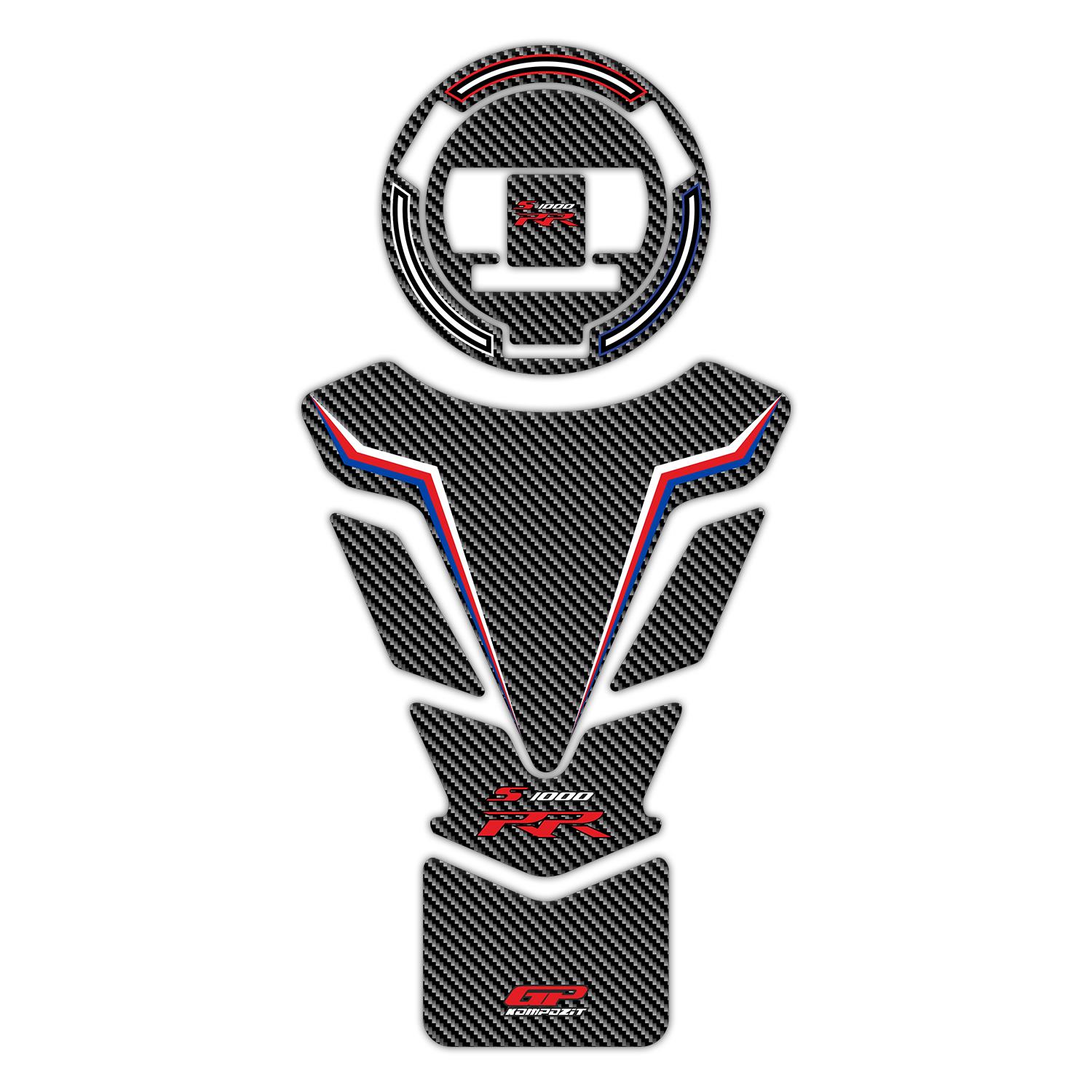 GP Kompozit BMW S 1000 RR 2015-2018 Uyumlu Tank Pad Seti Mavi-Kırmızı
