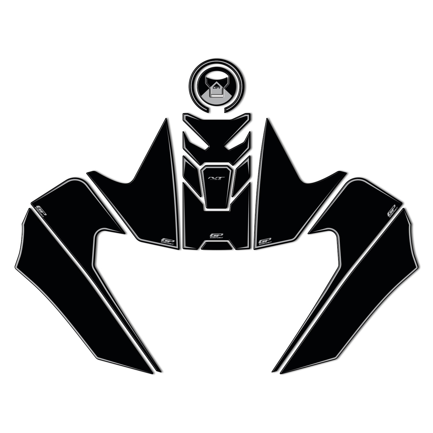 GP Kompozit Honda NT 1100 2022-2024 Uyumlu Tank Pad Siyah