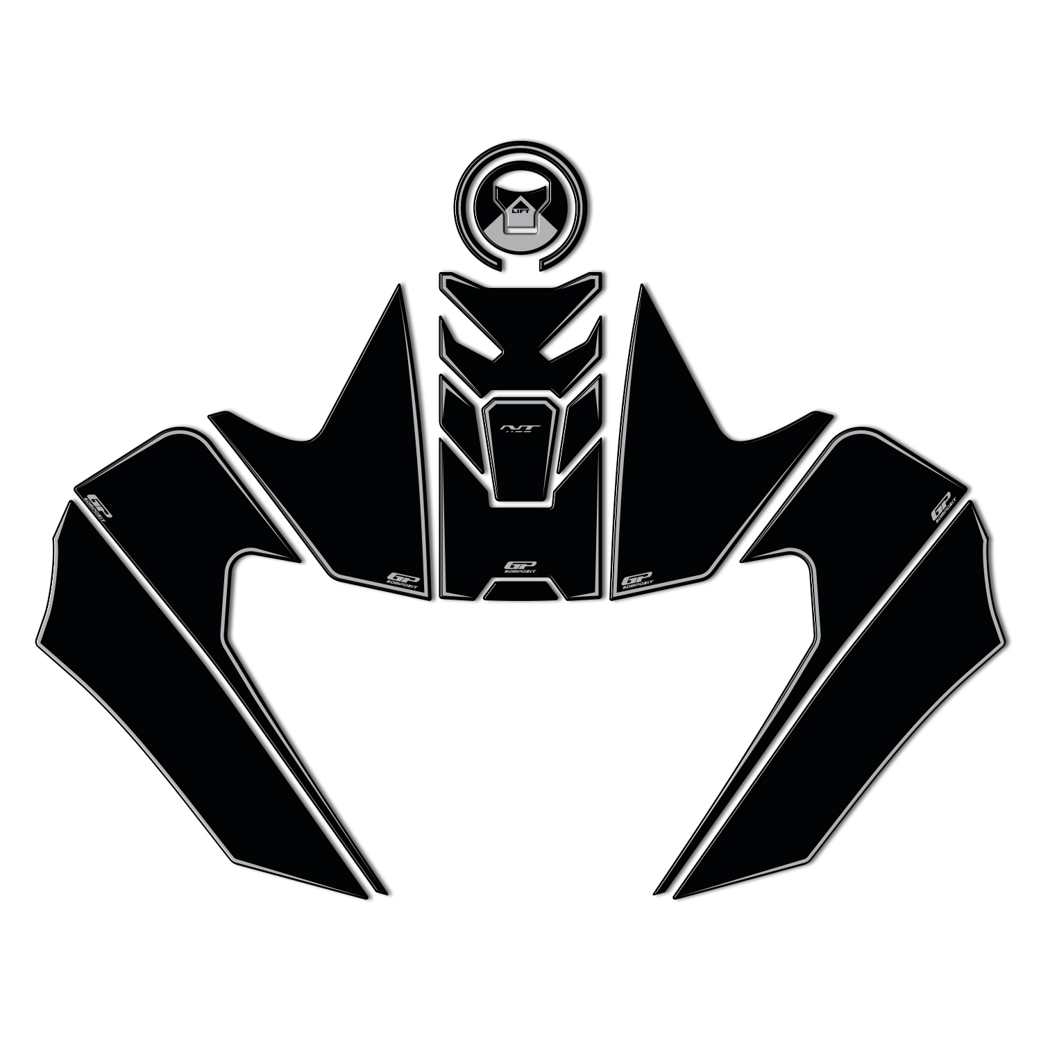 GP Kompozit Honda NT 1100 2022-2024 Uyumlu Tank Pad Siyah