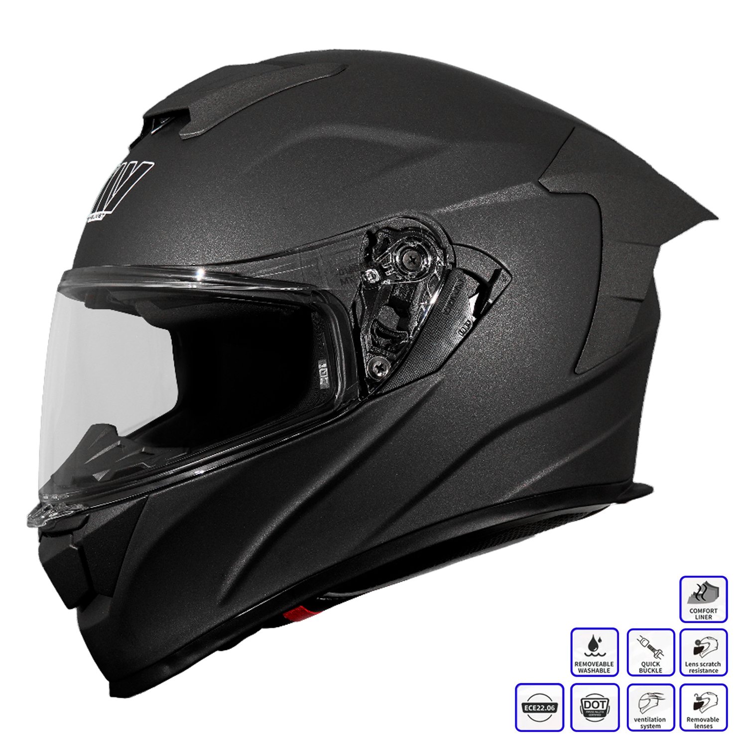 GP MY HELMET MKS001-MG Yarış Spoiler Güneş Vizörlü Şeffaf Full Face Motosiklet Kaskı