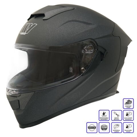 GP MY HELMET MKS001-MG Yarış Spoiler Güneş Vizörlü Şeffaf Full Face Motosiklet Kaskı