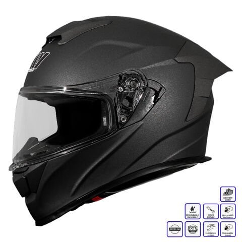 GP MY HELMET MKS001-MG Yarış Spoiler Güneş Vizörlü Şeffaf Full Face Motosiklet Kaskı