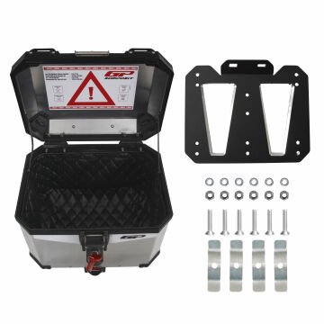 GP Kompozit Universal 37 lt Alüminyum Motosiklet Çantası Gri