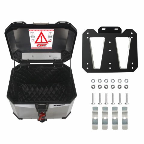 GP Kompozit Universal 37 lt Alüminyum Motosiklet Çantası Gri