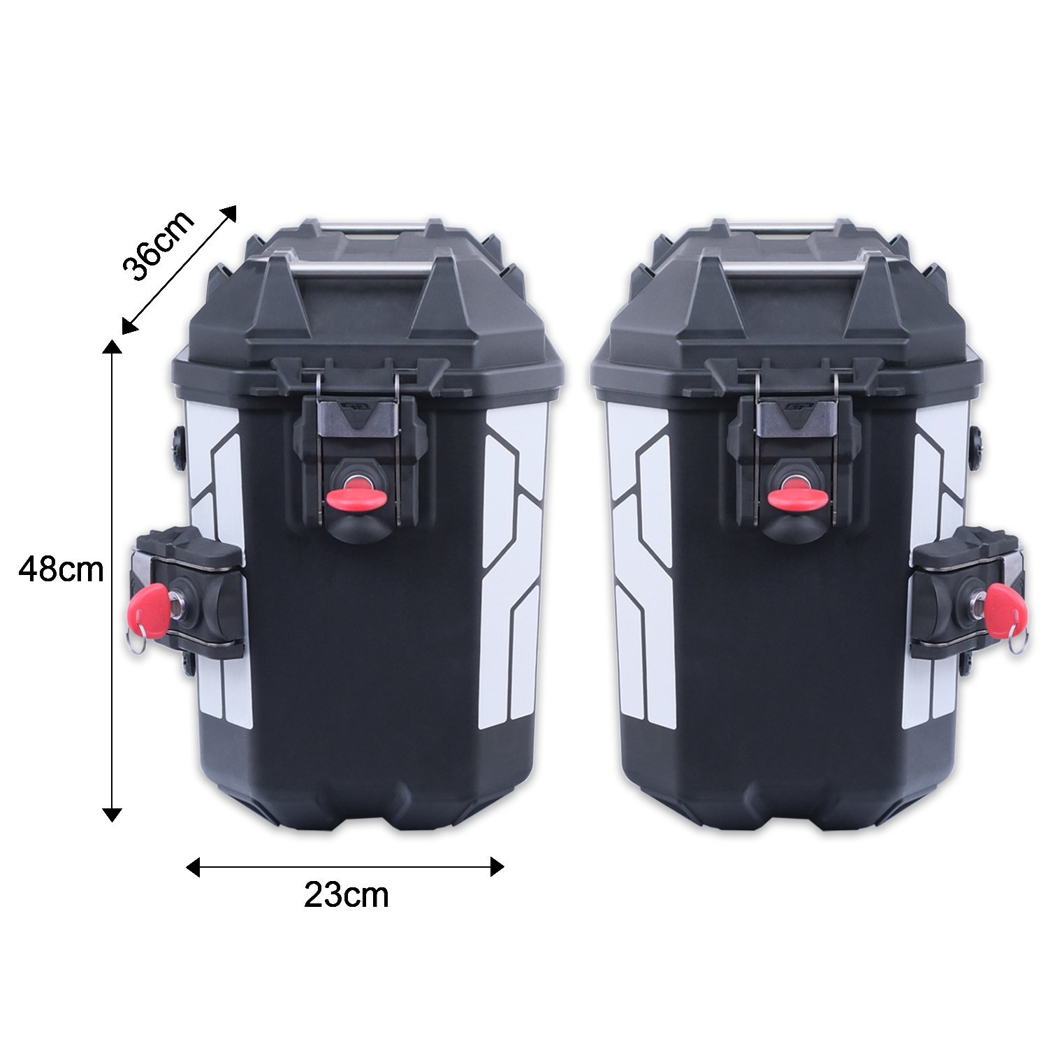 GP Kompozit Universal 26 lt x 2 Plastik Motosiklet Yan Çanta Seti Siyah