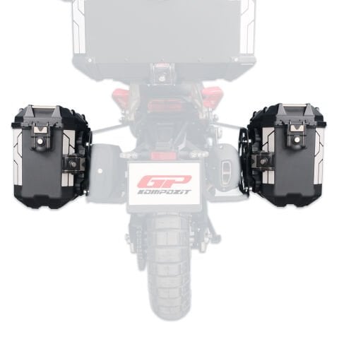 GP Kompozit Universal 26 lt x 2 Plastik Motosiklet Yan Çanta Seti Siyah