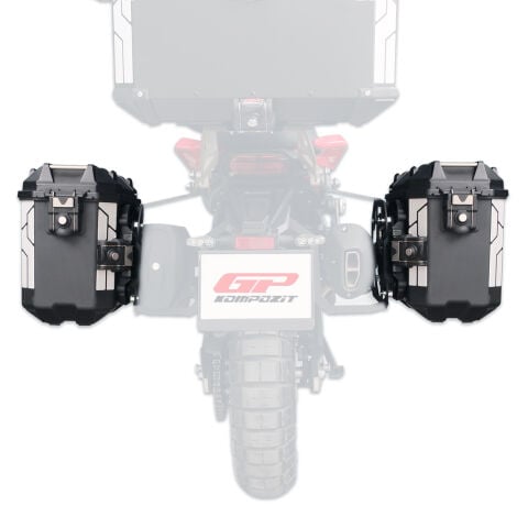 GP Kompozit Universal 26 lt x 2 Plastik Motosiklet Yan Çanta Seti Siyah