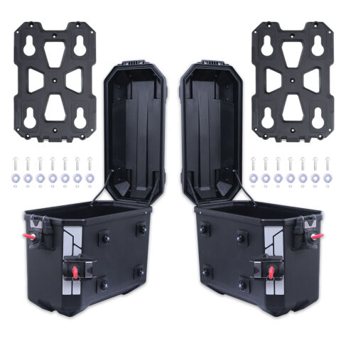 GP Kompozit Universal 26 lt x 2 Plastik Motosiklet Yan Çanta Seti Siyah