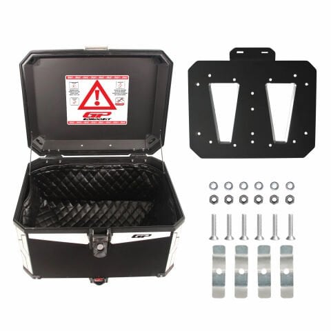 GP Kompozit Universal 75 lt Alüminyum Motosiklet Çantası Siyah