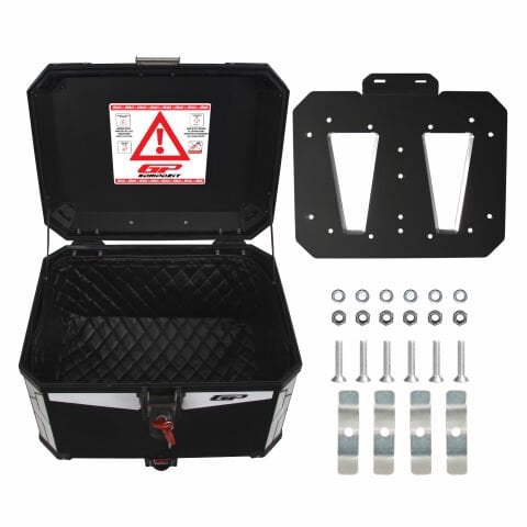 GP Kompozit Universal 57 lt Alüminyum Motosiklet Çantası Siyah