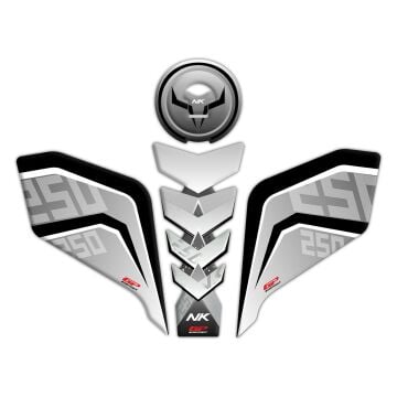 GP Kompozit CF Moto 250 NK 2018-2022 Uyumlu Tank Pad Seti Gri