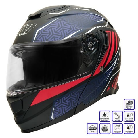 GP MY HELMET MKS002-BBR Güneş Vizörlü Şeffaf Çene Açılır Motosiklet Kaskı