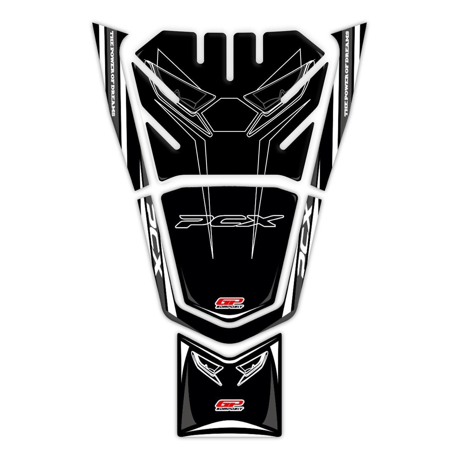 GP Kompozit Honda PCX 125 2021-2024 Uyumlu Tank Pad Gri