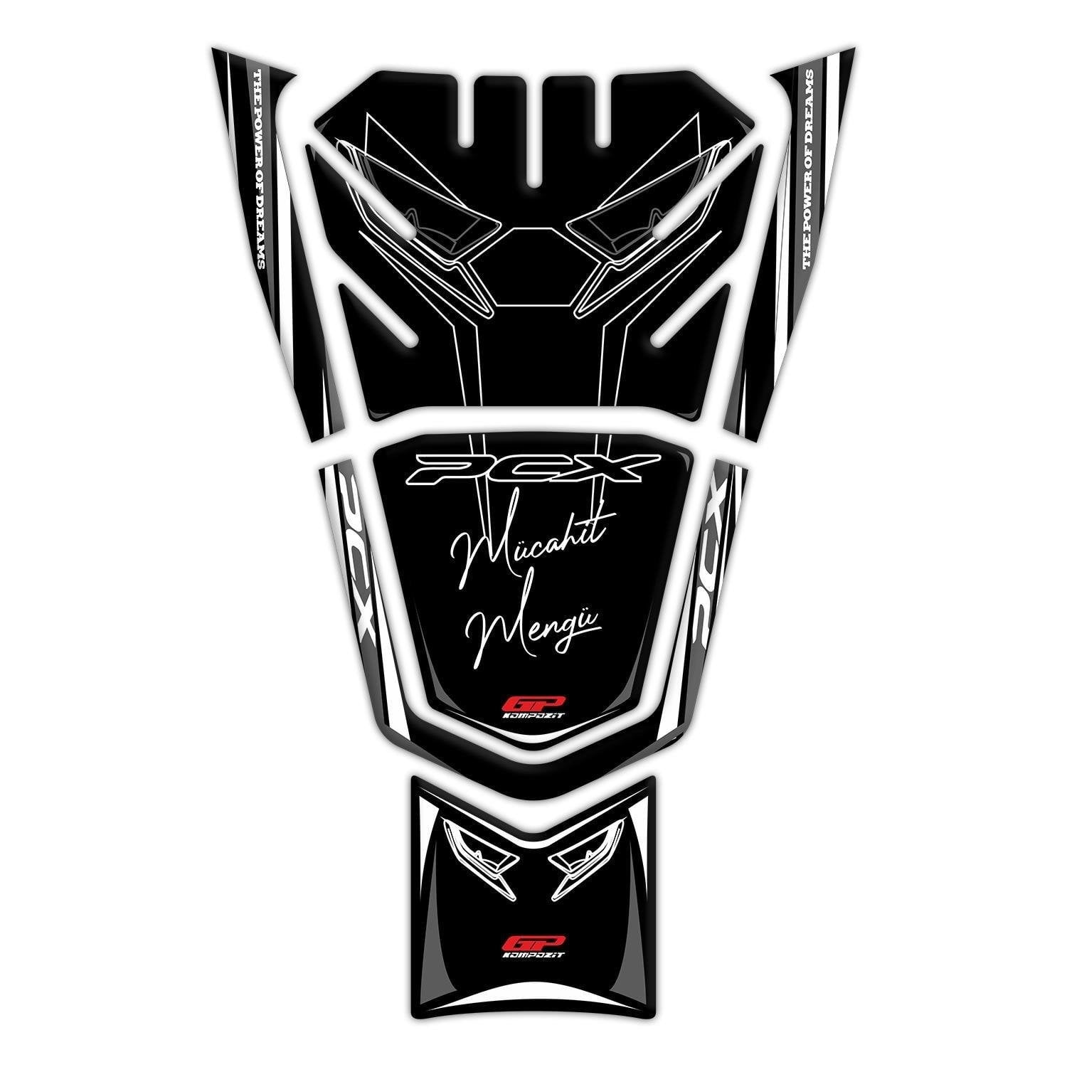 GP Kişiye Özel Honda PCX 125 2021-2024 Uyumlu Tank Pad Gri