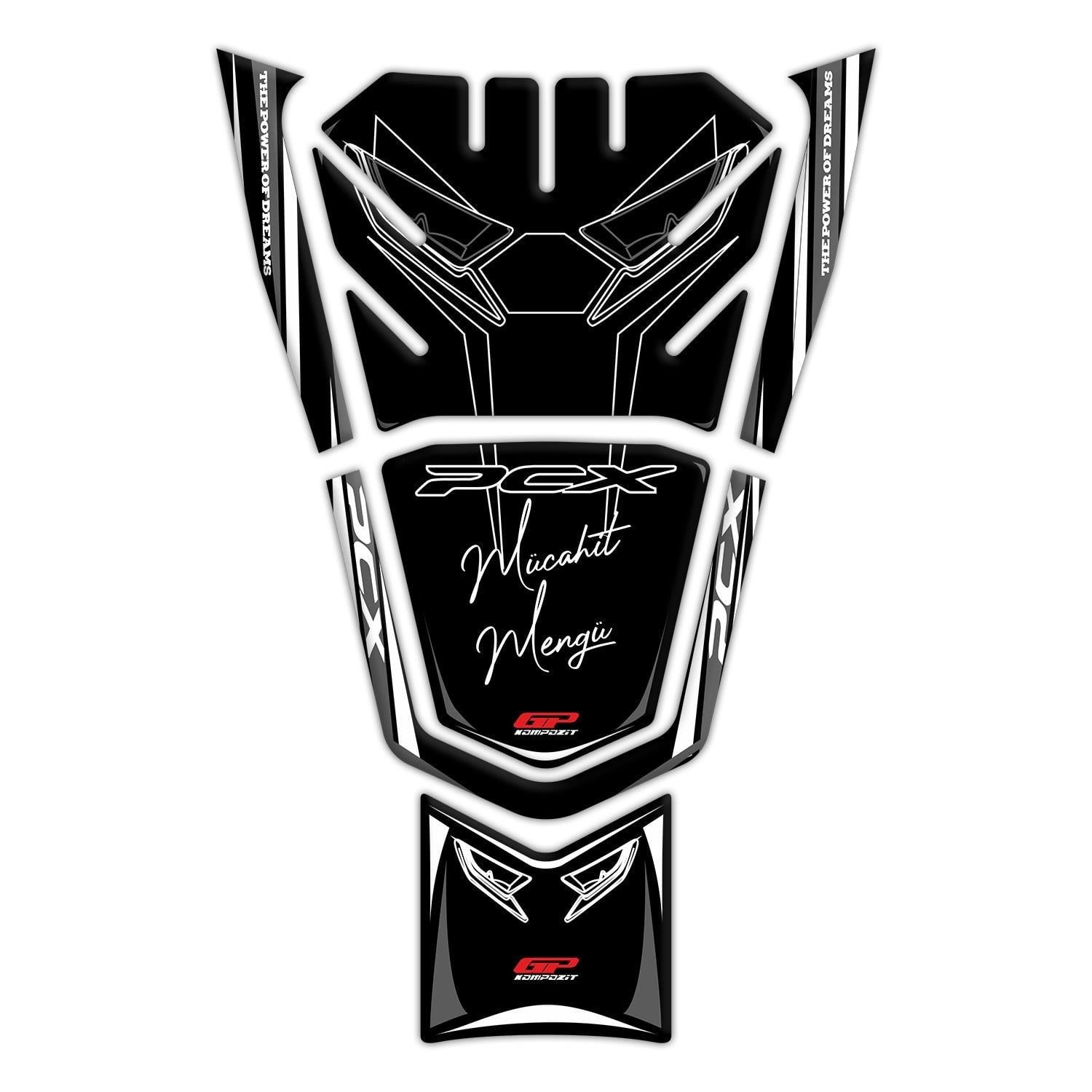GP Kişiye Özel Honda PCX 125 2021-2024 Uyumlu Tank Pad Gri