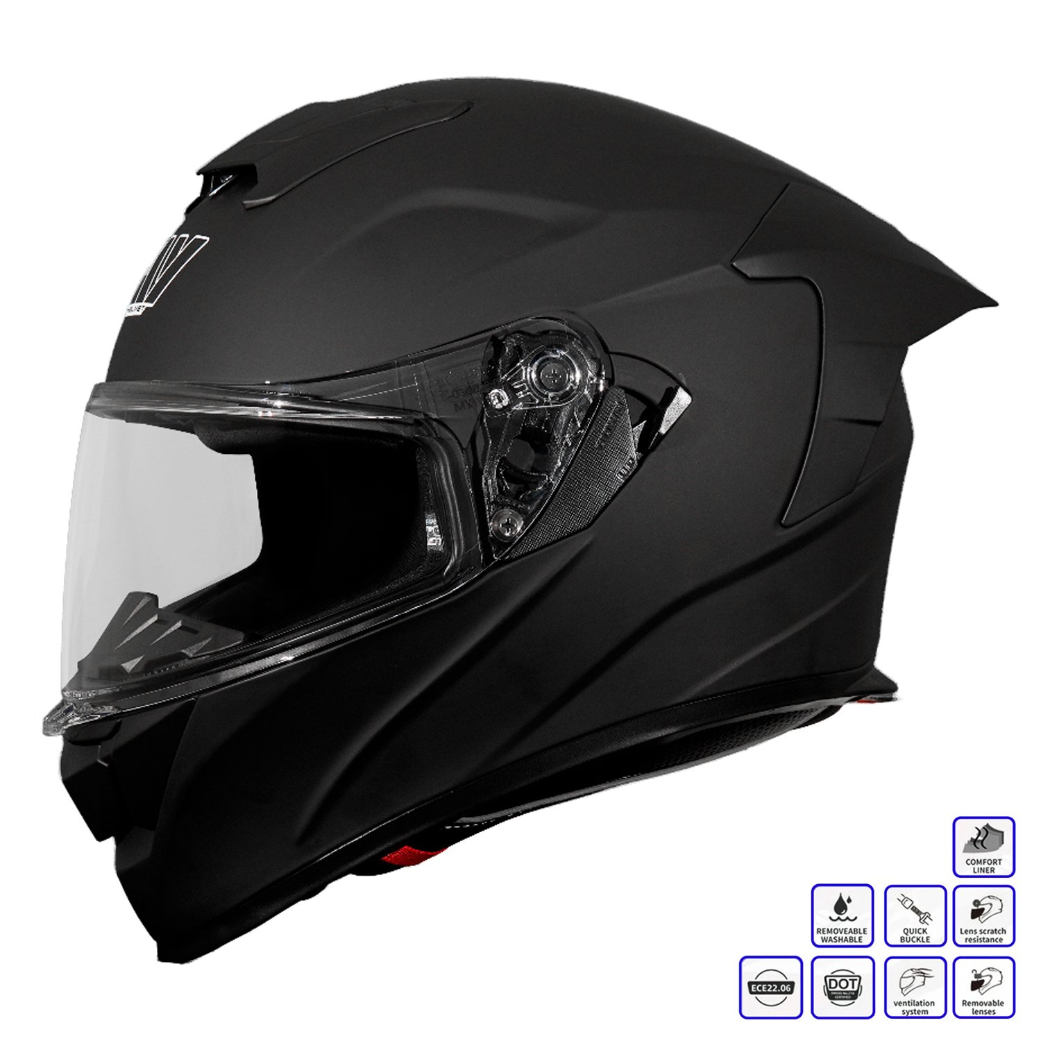 GP MY HELMET MKS001-MB Yarış Spoiler Güneş Vizörlü Şeffaf Full Face Motosiklet Kaskı
