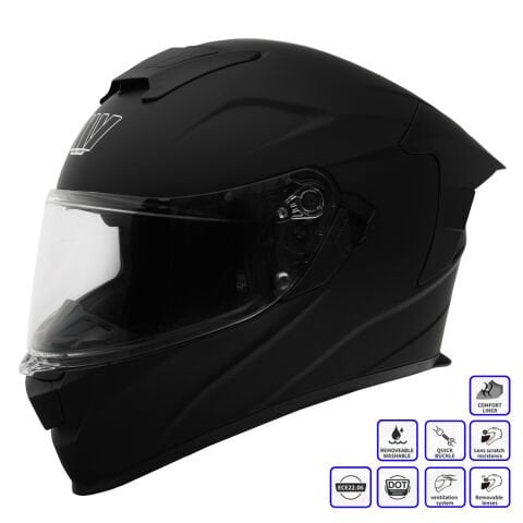 GP MY HELMET MKS001-MB Yarış Spoiler Güneş Vizörlü Şeffaf Full Face Motosiklet Kaskı