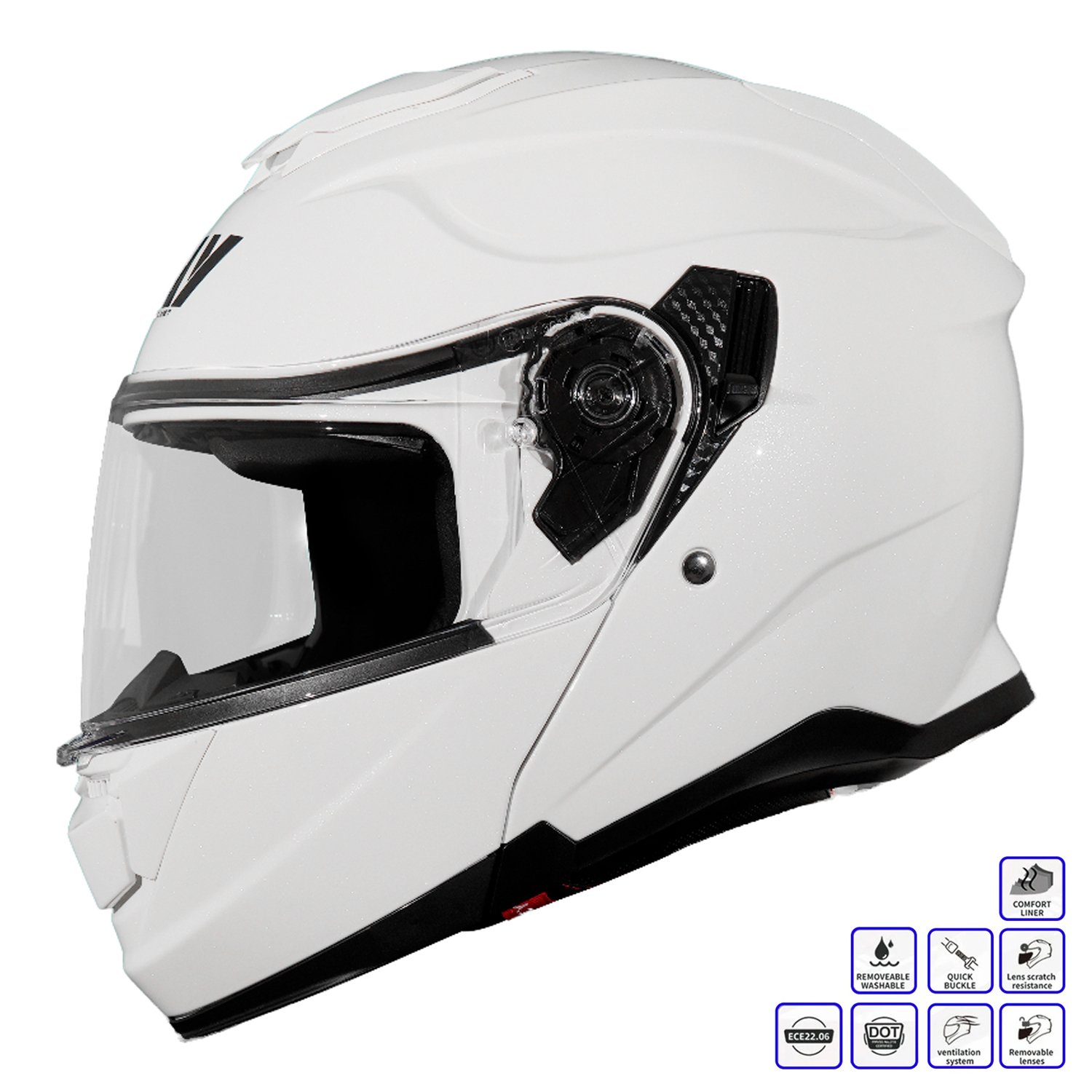 GP MY HELMET MKS002-PW Güneş Vizörlü Şeffaf Çene Açılır Motosiklet Kaskı