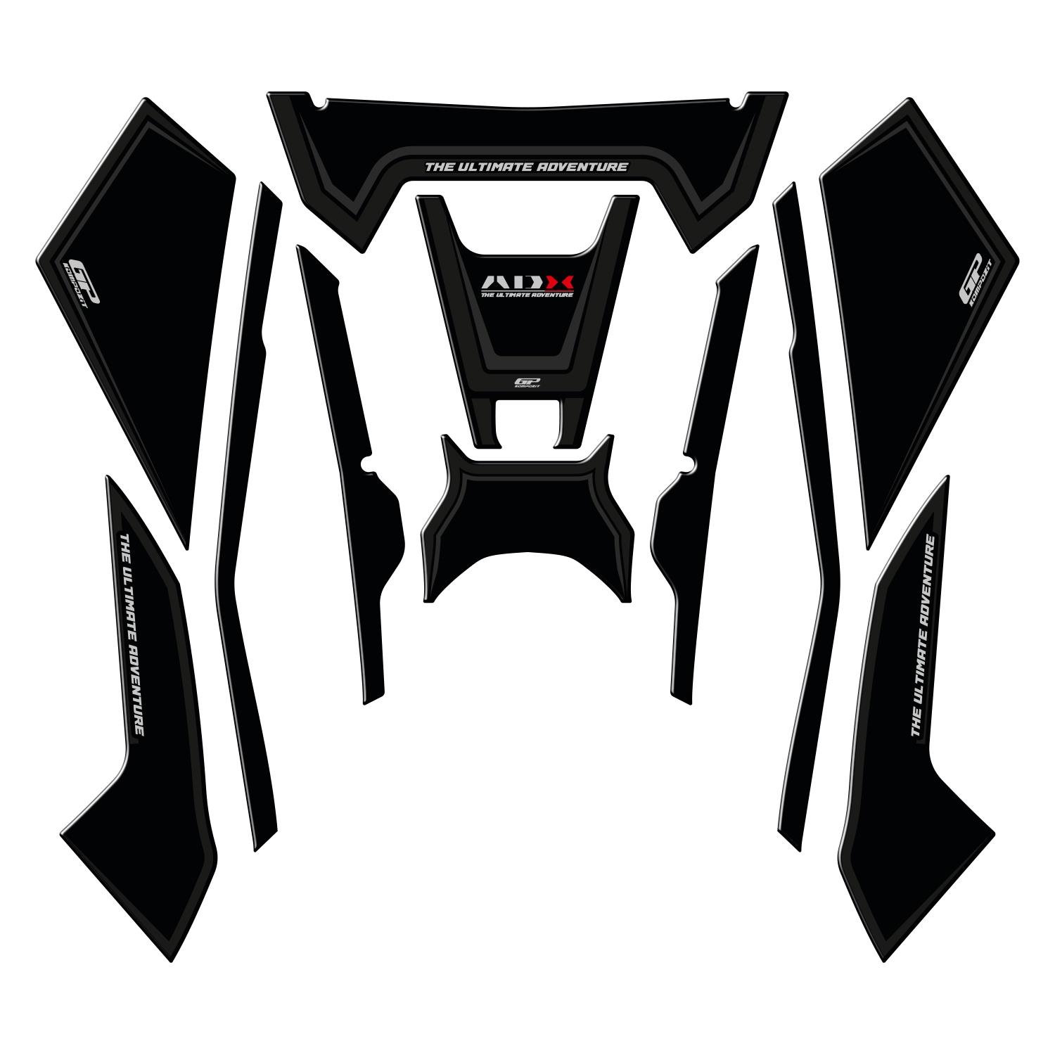 GP Kompozit SYM ADX 125 2023-2024 Uyumlu Tank Pad Seti Siyah