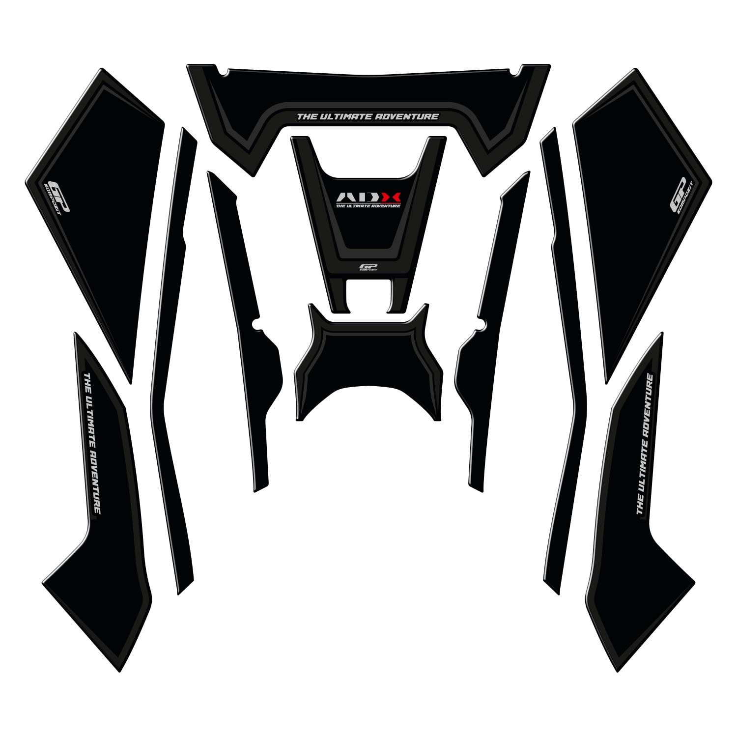GP Kompozit SYM ADX 125 2023-2024 Uyumlu Tank Pad Seti Siyah