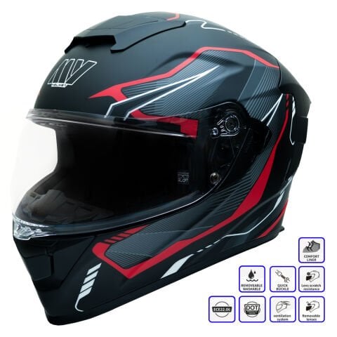 GP MY HELMET MKS001-BGR Yarış Spoiler Güneş Vizörlü Şeffaf Full Face Motosiklet Kaskı