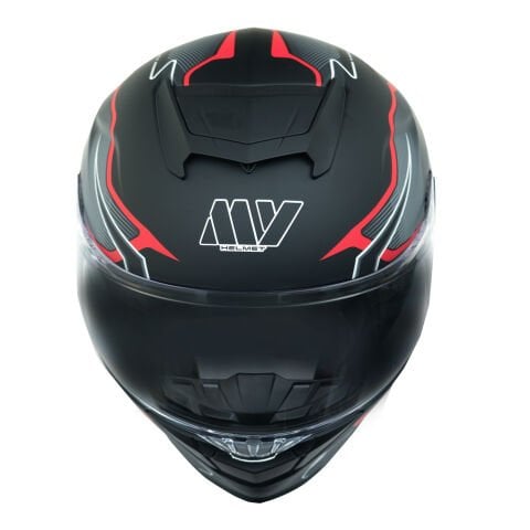 GP MY HELMET MKS001-BGR Yarış Spoiler Güneş Vizörlü Şeffaf Full Face Motosiklet Kaskı L