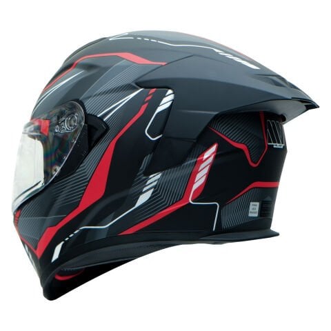 GP MY HELMET MKS001-BGR Yarış Spoiler Güneş Vizörlü Şeffaf Full Face Motosiklet Kaskı L