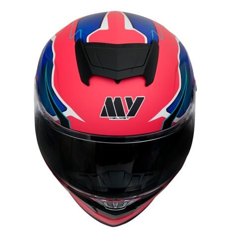 GP MY HELMET MKS001-RBW Yarış Spoiler Güneş Vizörlü Şeffaf Full Face Motosiklet Kaskı