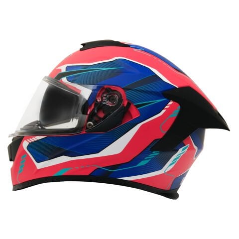 GP MY HELMET MKS001-RBW Yarış Spoiler Güneş Vizörlü Şeffaf Full Face Motosiklet Kaskı