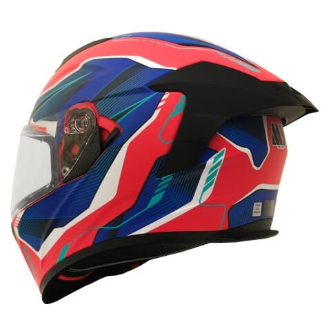 GP MY HELMET MKS001-RBW Yarış Spoiler Güneş Vizörlü Şeffaf Full Face Motosiklet Kaskı