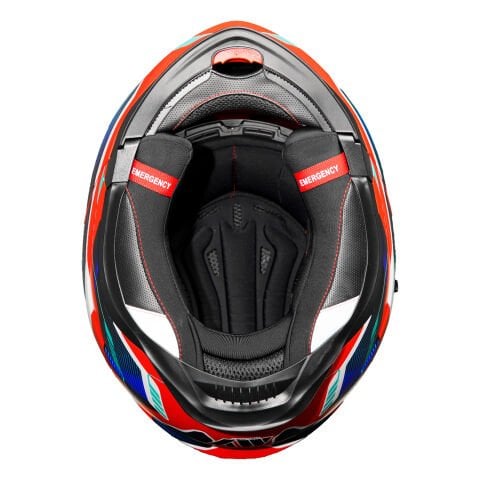 GP MY HELMET MKS001-RBW Yarış Spoiler Güneş Vizörlü Şeffaf Full Face Motosiklet Kaskı