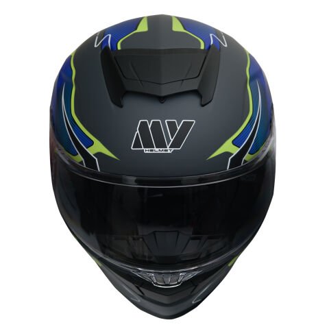GP MY HELMET MKS001-EGBY Yarış Spoiler Güneş Vizörlü Şeffaf Full Face Motosiklet Kaskı