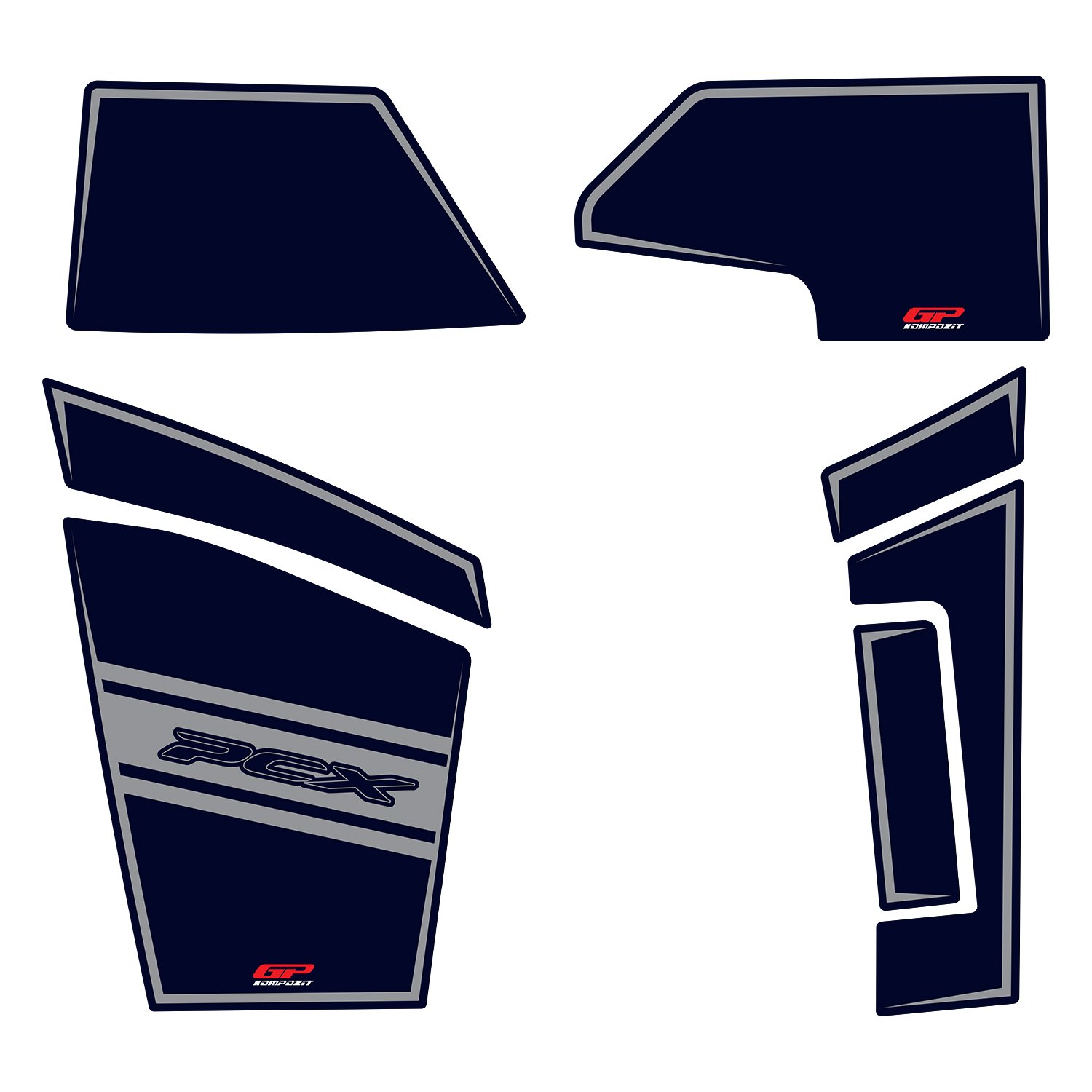 GP Kompozit Honda PCX 125 2025-2026 Uyumlu Full Cep Pad Mavi