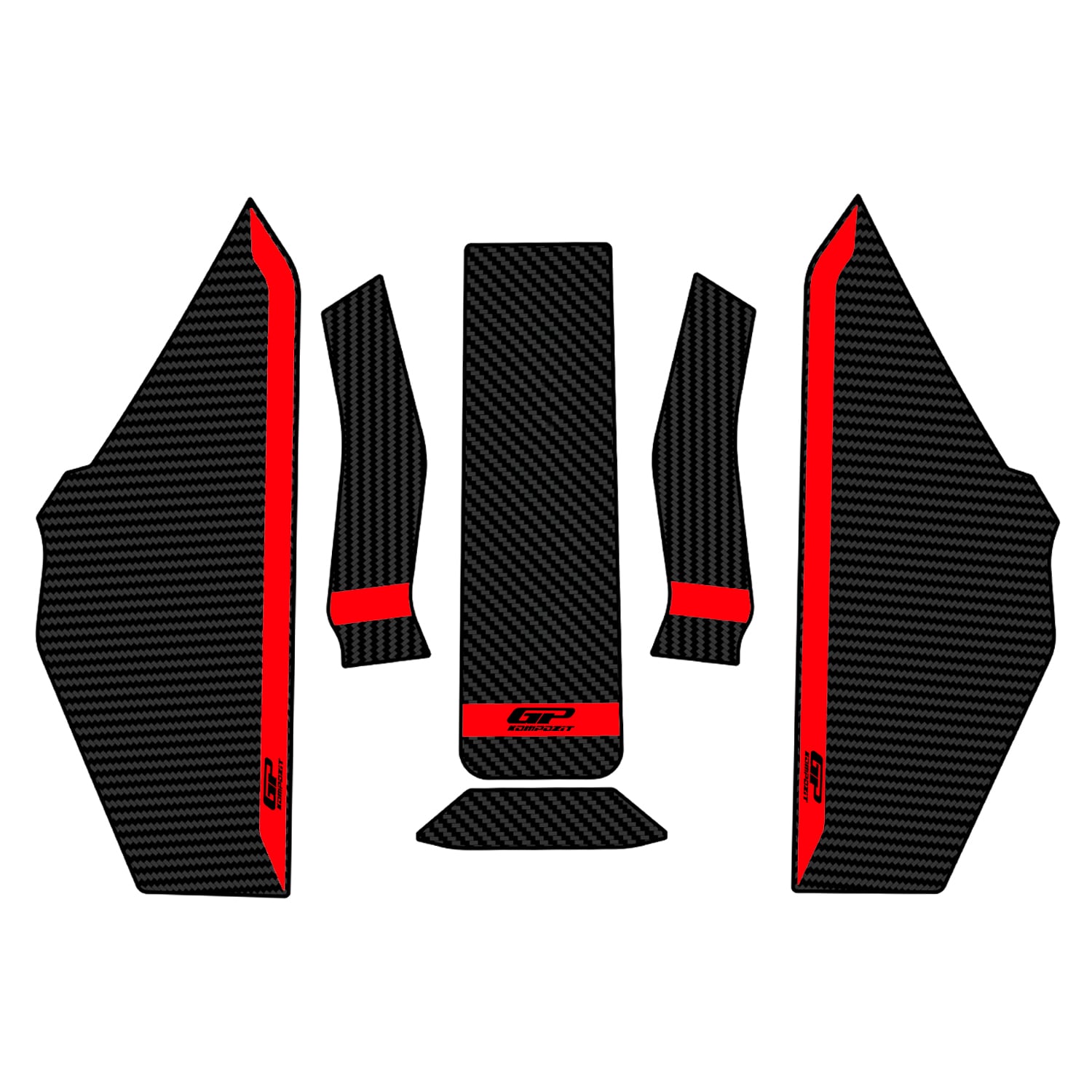 GP Kompozit Honda NC 750 X 2025-2026 Uyumlu Yeni Seri Tank Pad Karbon-Kırmızı