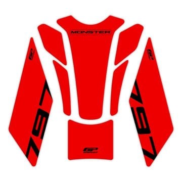 GP Kompozit Ducati Monster 797 2020 Uyumlu Tank Pad Kırmızı