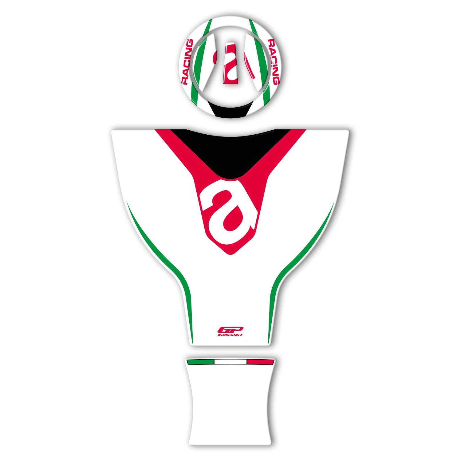 GP Kompozit Aprilia RS 660 2021-2023 Uyumlu Tank Pad Beyaz