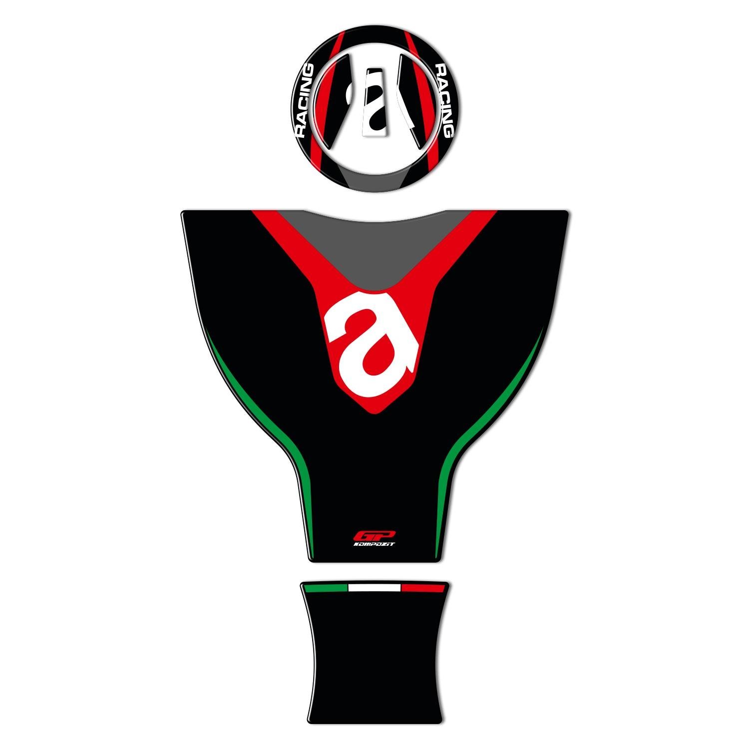 GP Kompozit Aprilia RS 660 2021-2023 Uyumlu Tank Pad Siyah