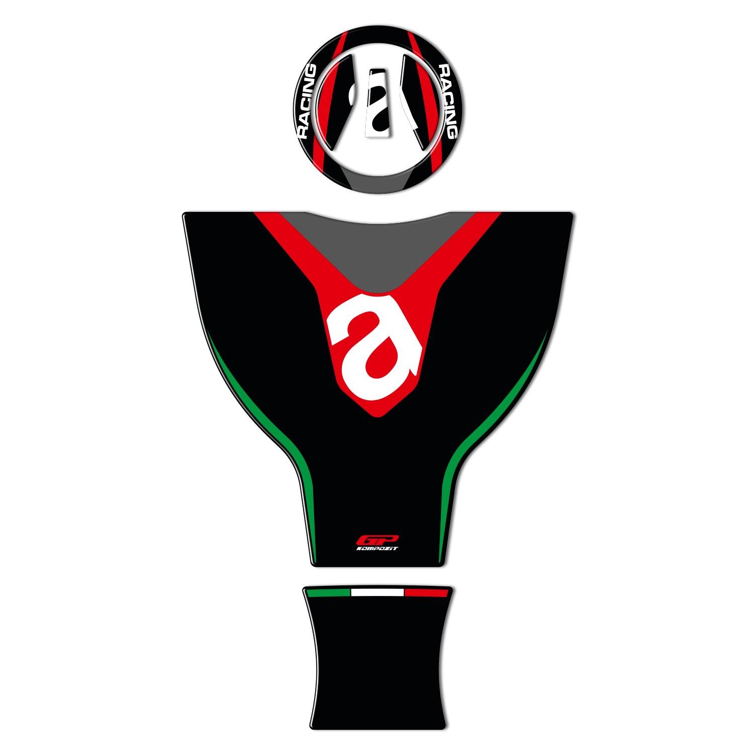 GP Kompozit Aprilia RS 660 2021-2023 Uyumlu Tank Pad Siyah