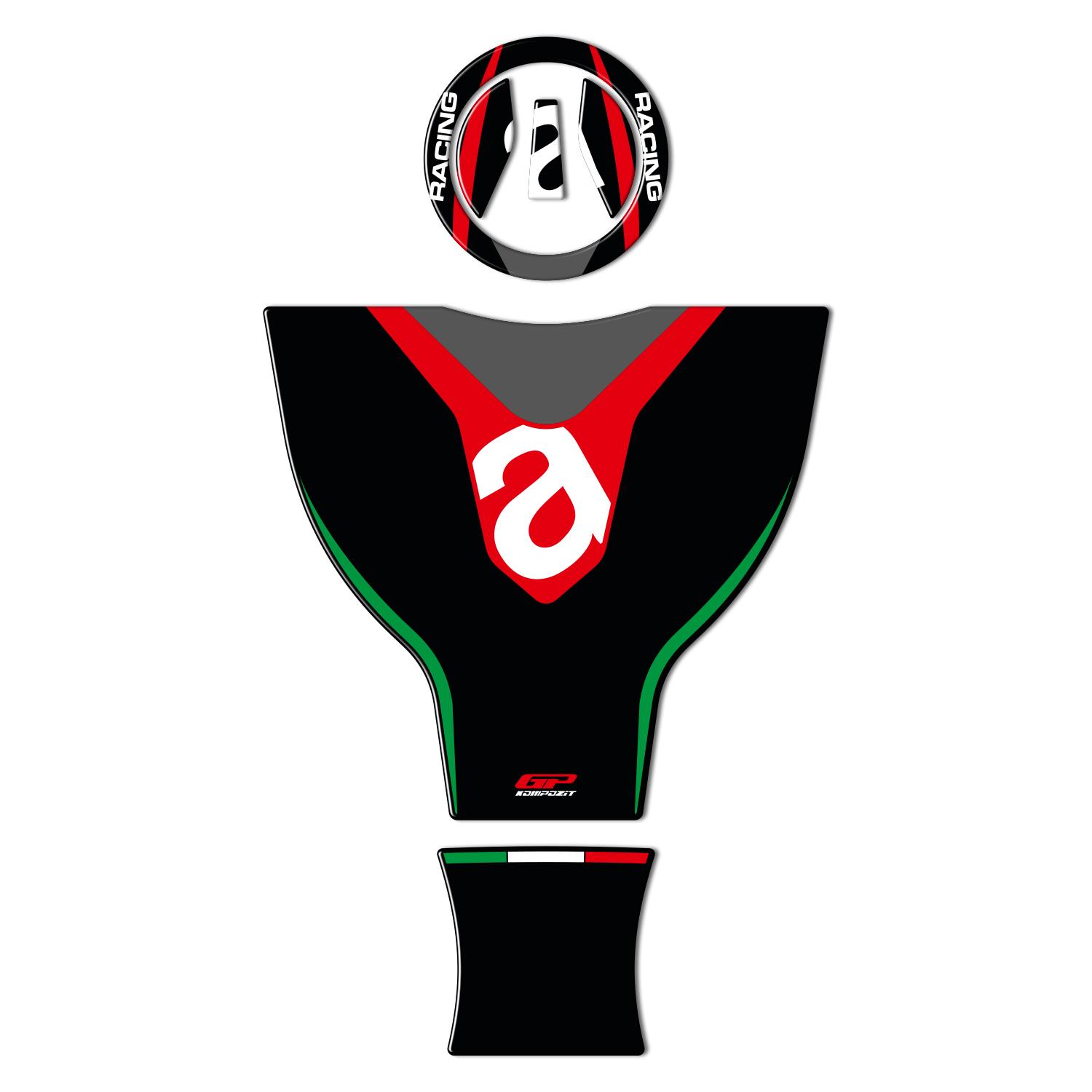 GP Kompozit Aprilia RS 660 2021-2023 Uyumlu Tank Pad Siyah