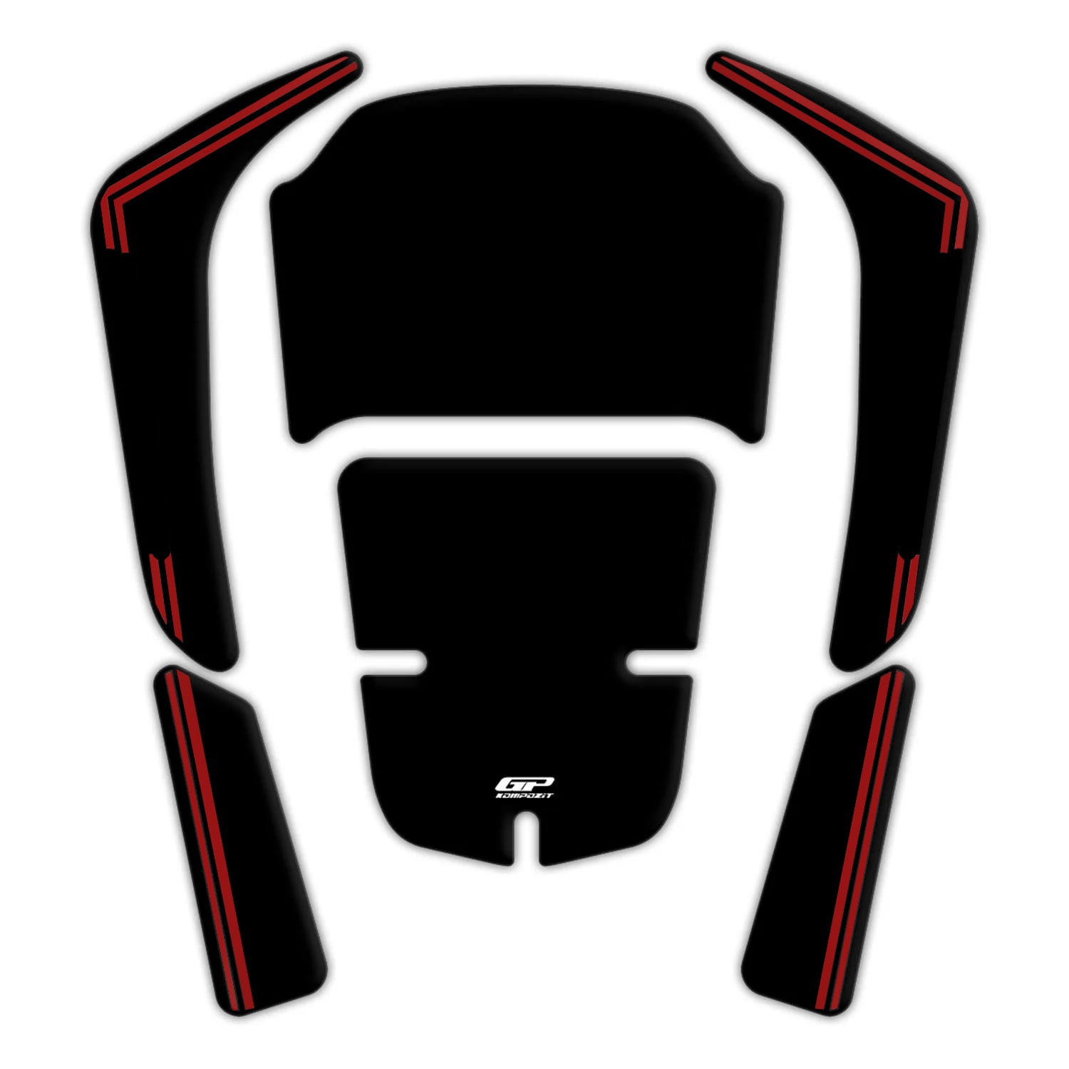 GP Kompozit Honda Forza 250 2018-2026 Uyumlu Yeni Seri Tank Pad Siyah-Kırmızı