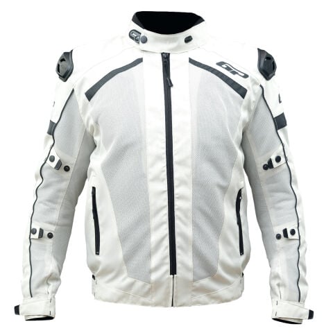 GP Kompozit MNTY001 Yazlık 5 Korumalı Motosiklet Montu Beyaz