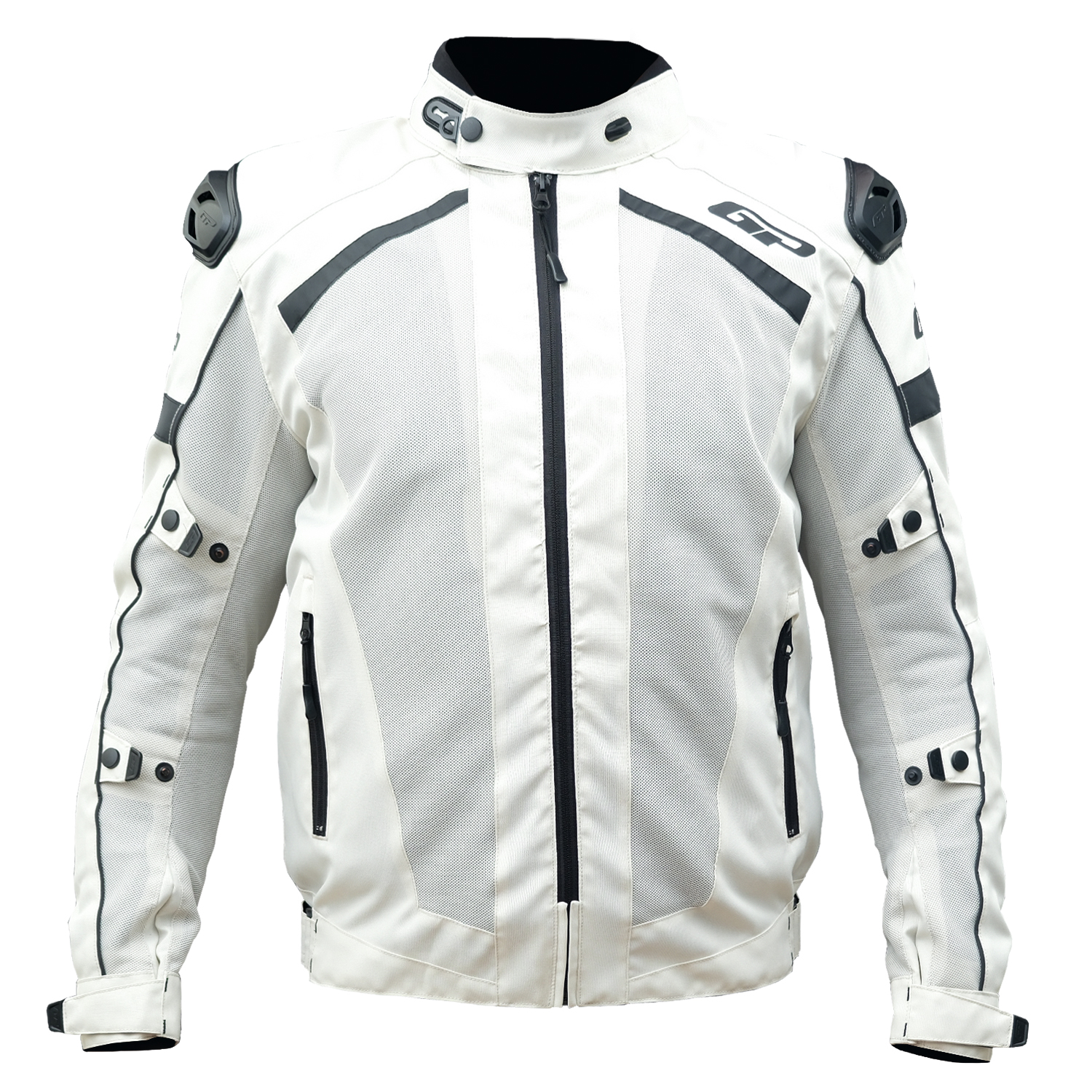 GP Kompozit MNTY001 Yazlık 5 Korumalı Motosiklet Montu Beyaz