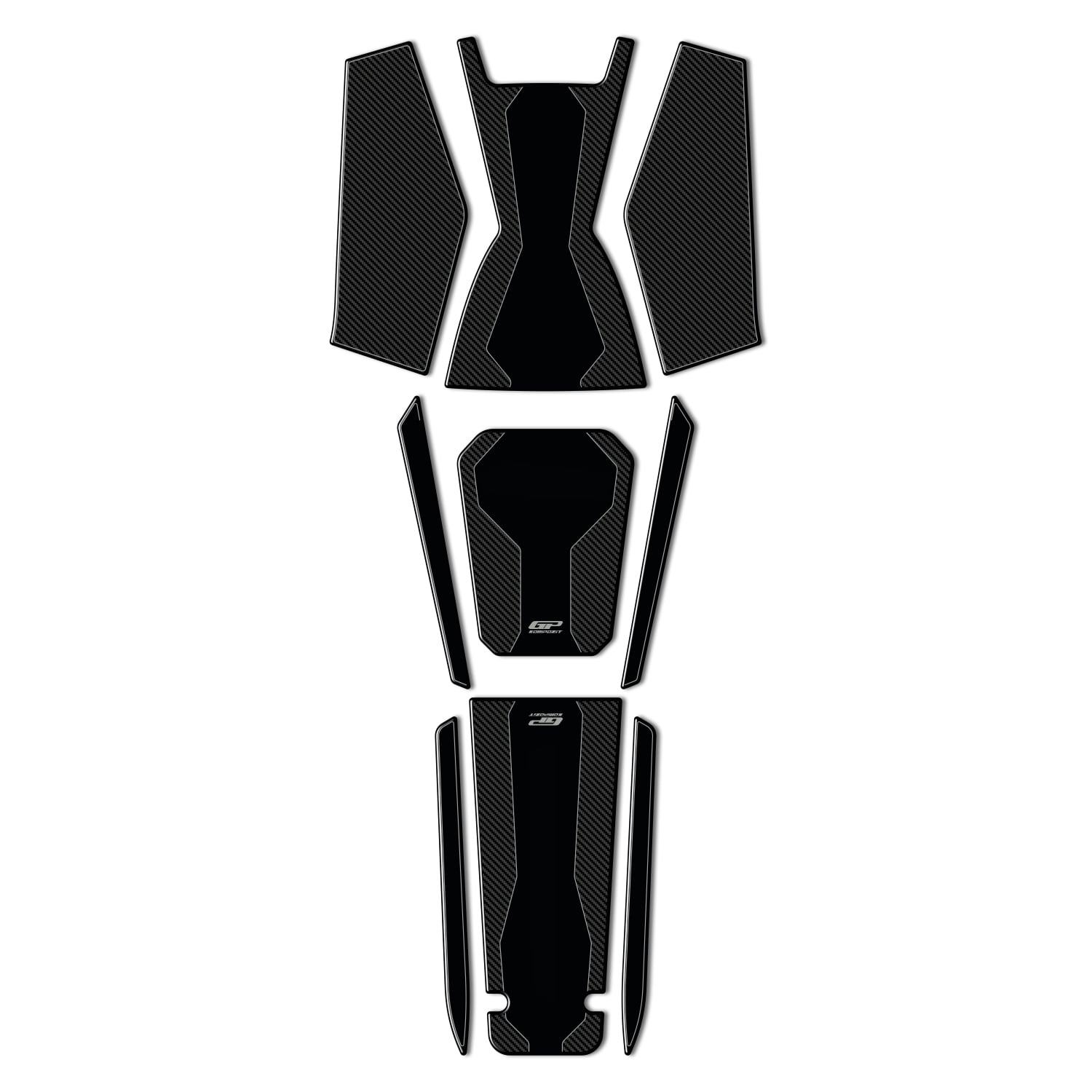 GP Kompozit Honda ADV 350 2023-2026 Uyumlu Yeni Seri Tank Pad Seti Karbon