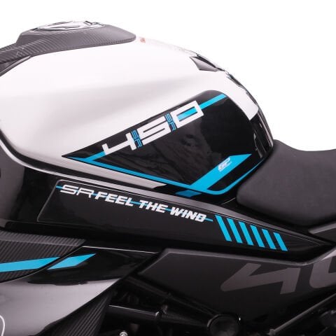 GP Kompozit CF Moto 450 SR 2023-2024 Uyumlu Tank Pad Seti Mavi