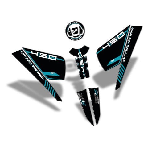 GP Kompozit CF Moto 450 SR 2023-2026 Uyumlu Tank Pad Seti Mavi