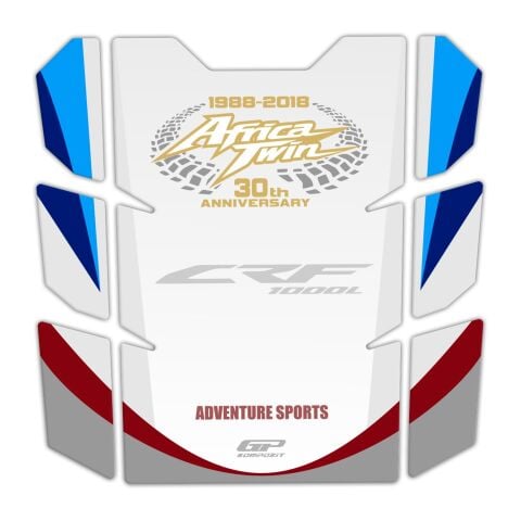 GP Kompozit Honda Africa Twin CRF1000L 2018-2019 Uyumlu Tank Pad Seti Tricolor