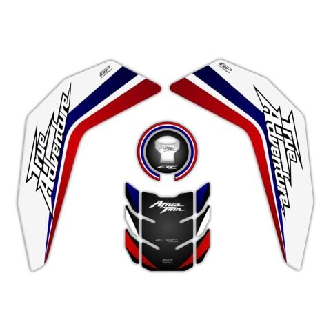 GP Kompozit Honda Africa Twin CRF1000L Adventure 2016-2019 Uyumlu Tank Pad Seti Tricolor