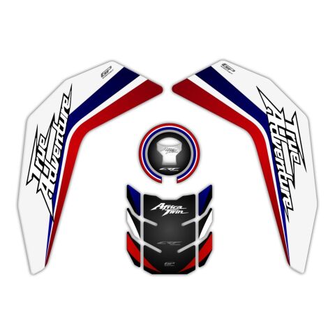 GP Kompozit Honda Africa Twin CRF1000L Adventure 2016-2019 Uyumlu Tank Pad Seti Tricolor